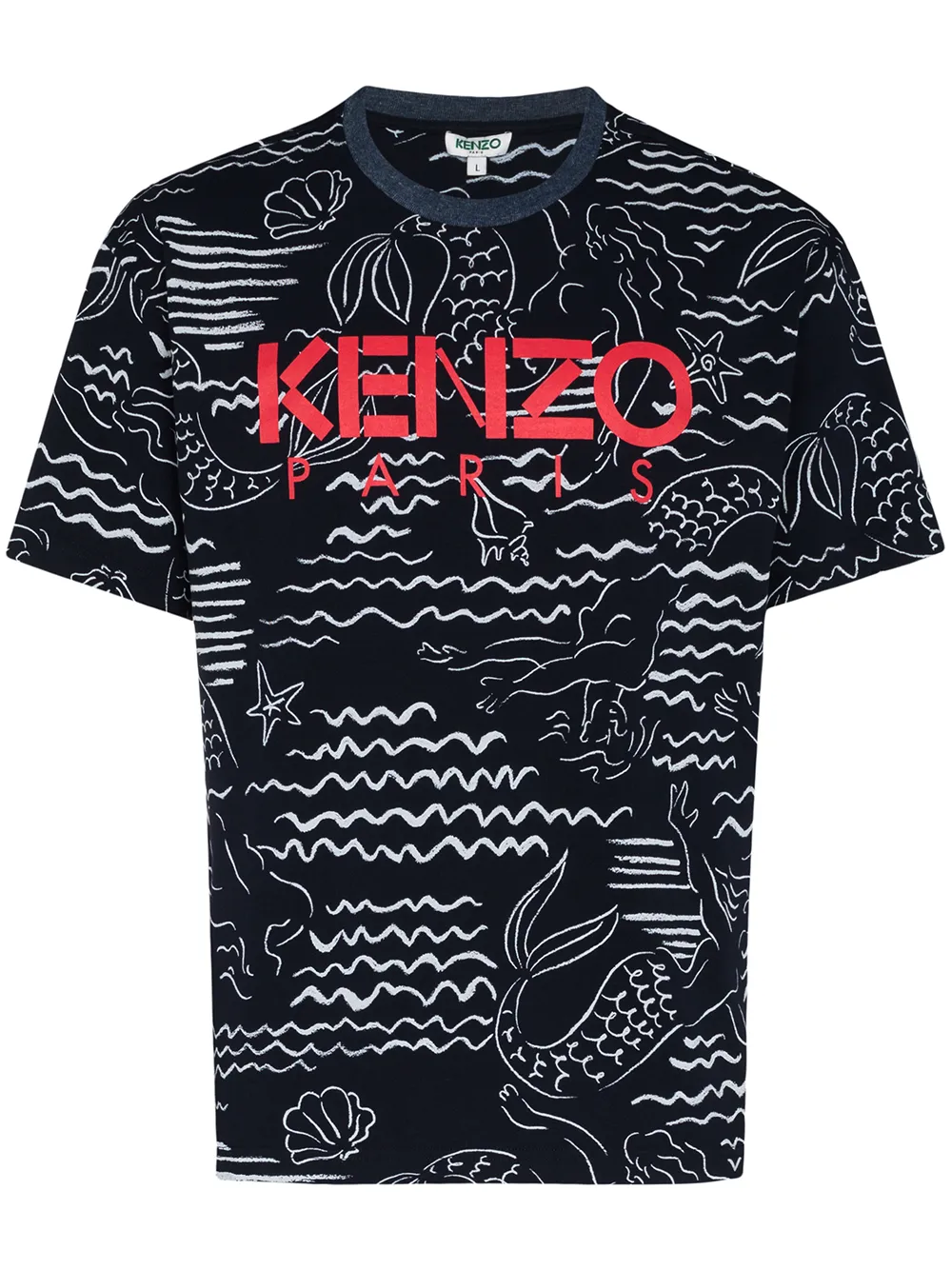 фото Kenzo mermaids logo print t-shirt