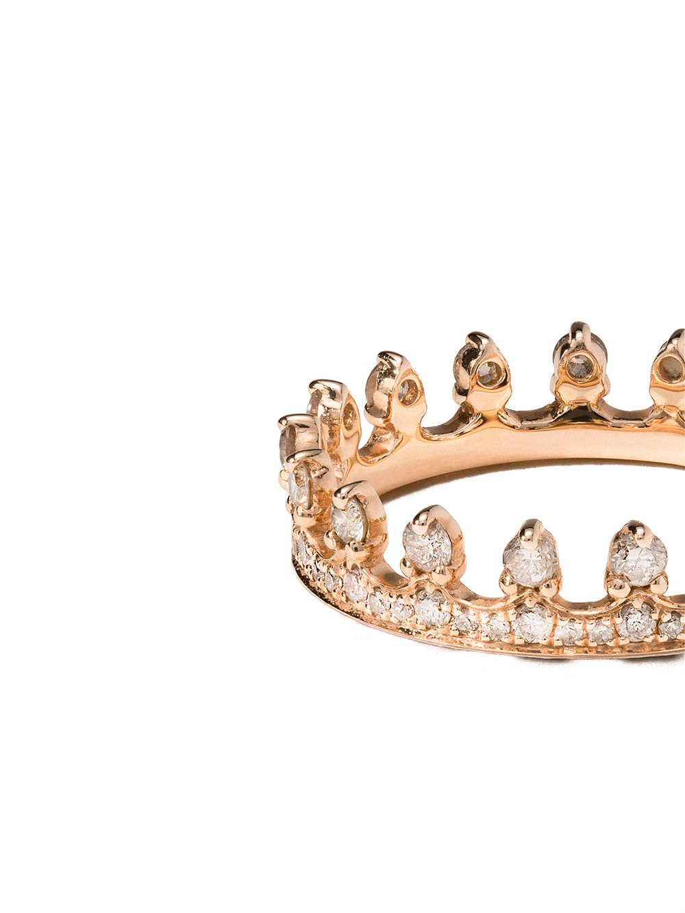 фото Annoushka кольцо crown из розового золота с бриллиантом