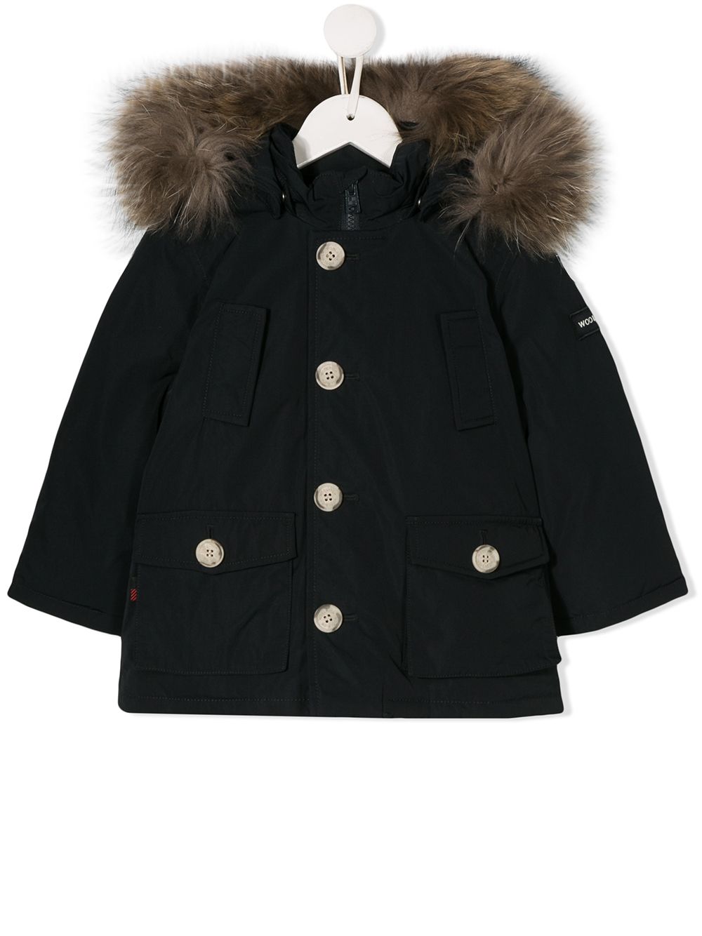 фото Woolrich kids пуховик с капюшоном