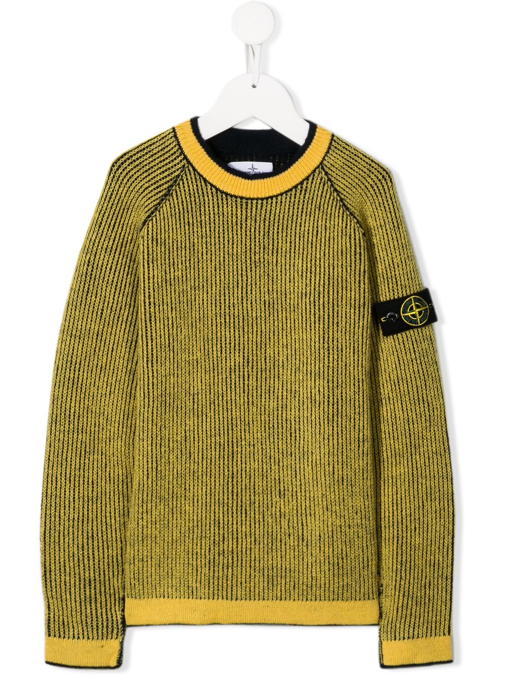 фото Stone island junior вязаный свитер с нашивкой-логотипом