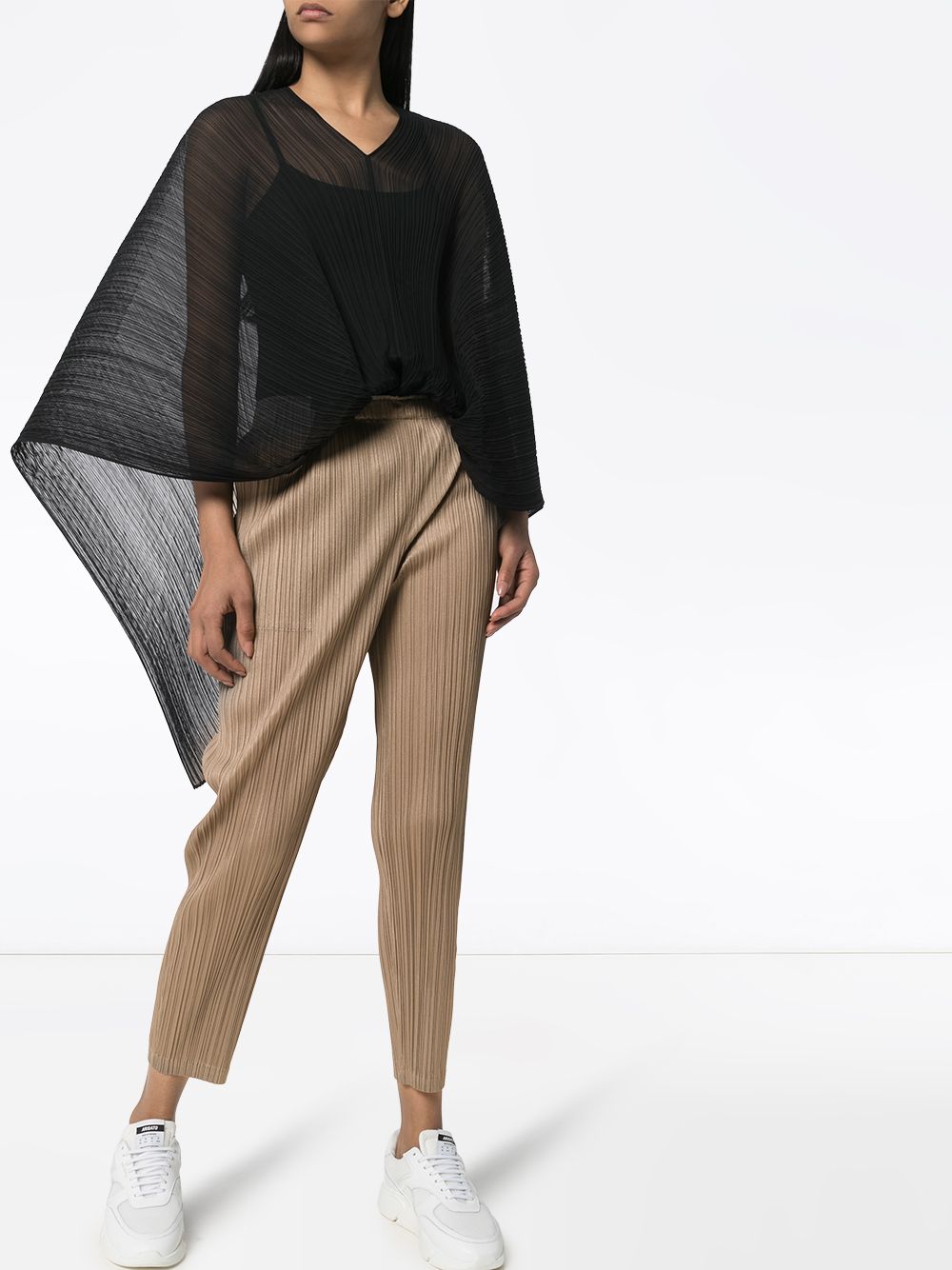 фото Pleats please issey miyake укороченные плиссированные брюки