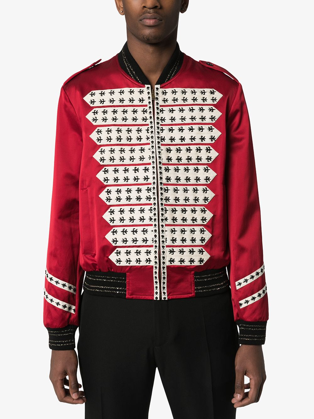 фото Saint laurent атласный бомбер officer