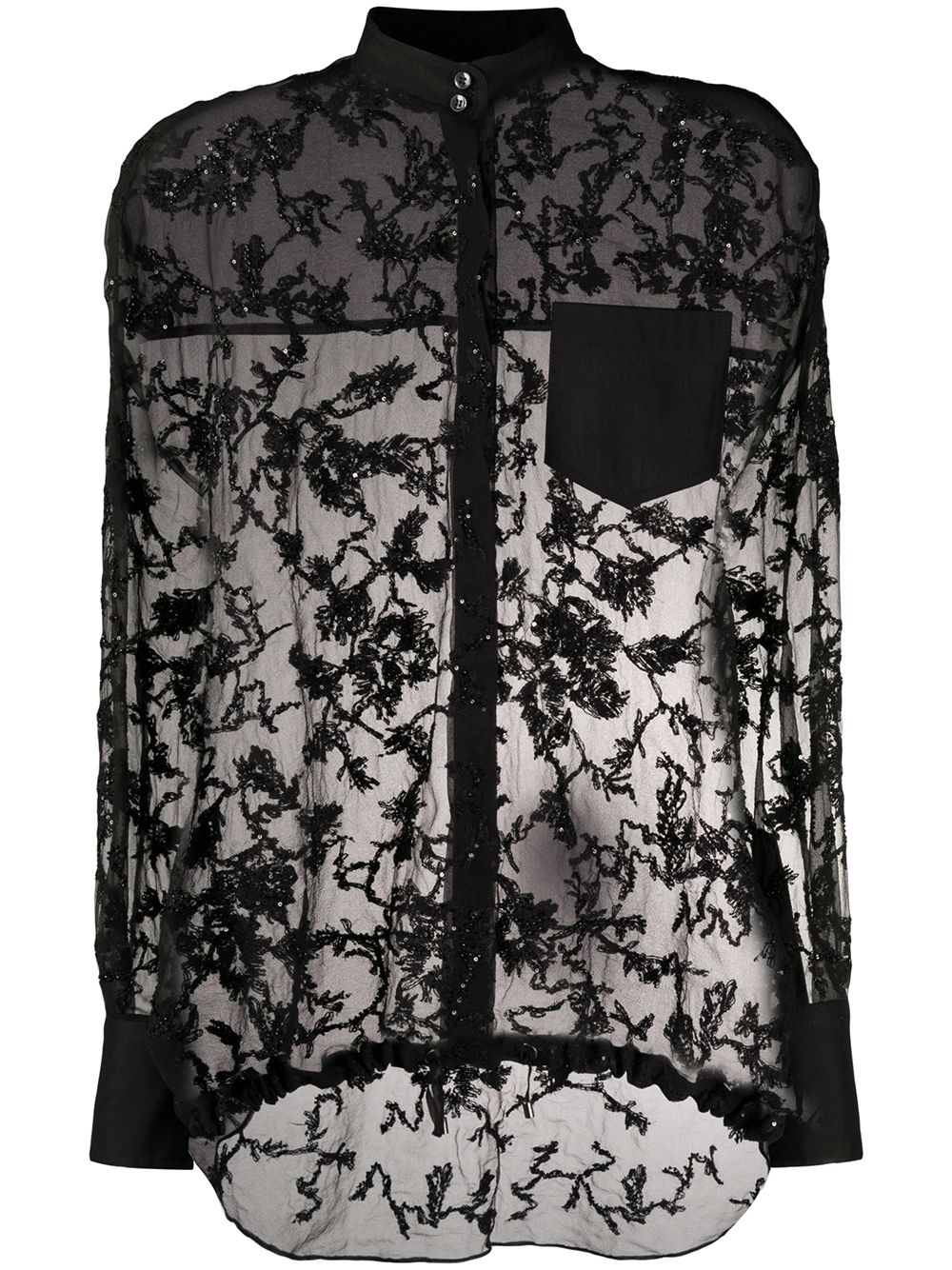 фото Brunello cucinelli прозрачная блузка с вышивкой бисером
