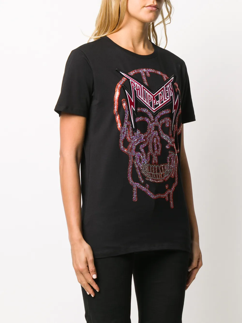 фото Philipp plein футболка с декором skull и стразами