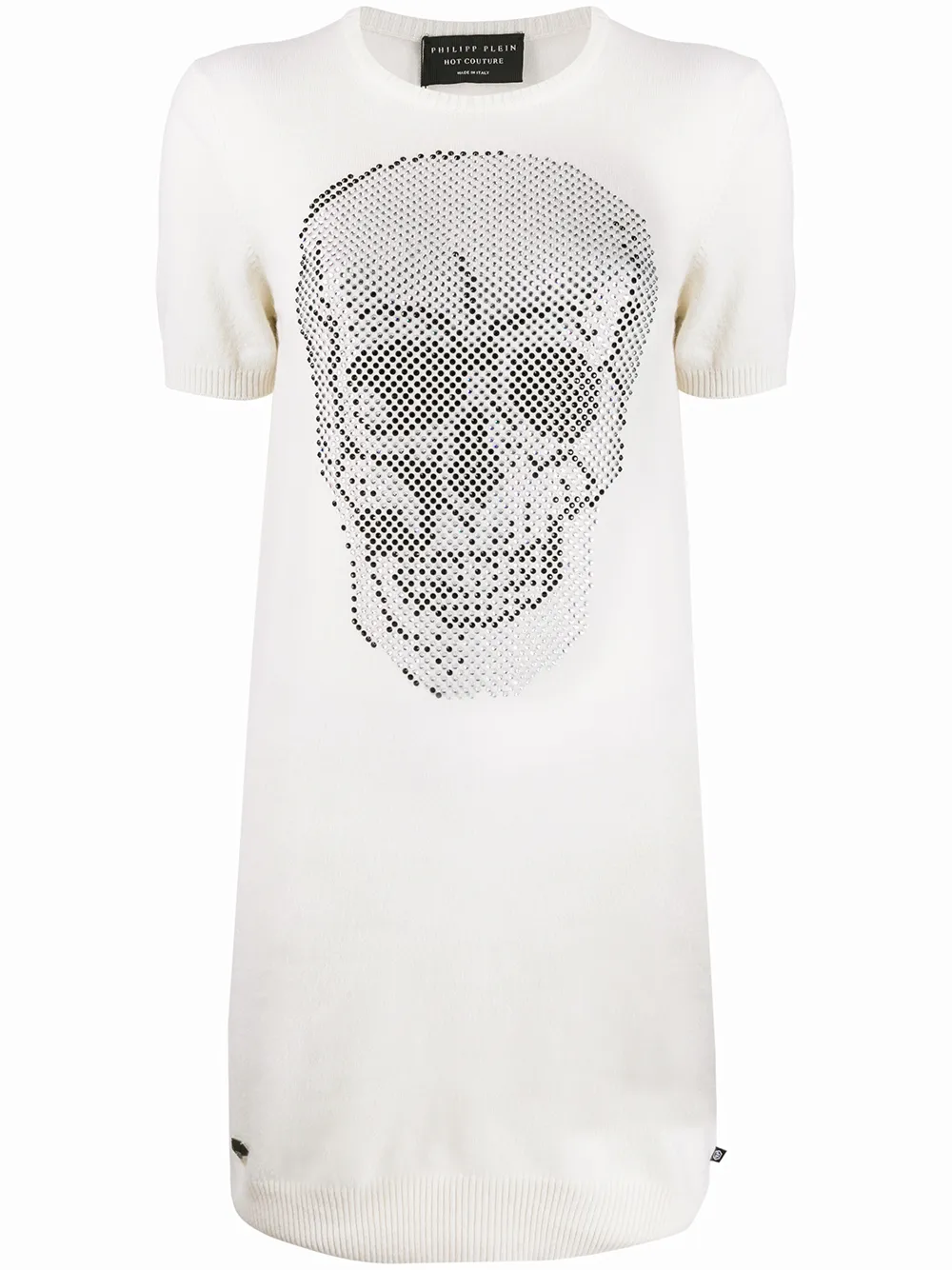 фото Philipp plein трикотажное платье с декором skull