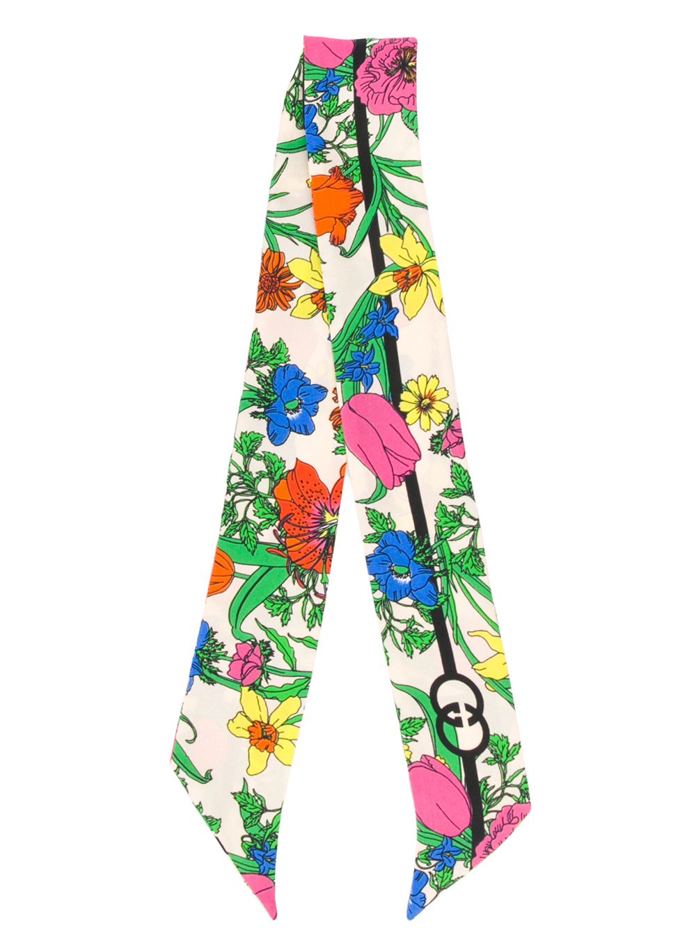 фото Gucci шейный платок с цветочным принтом