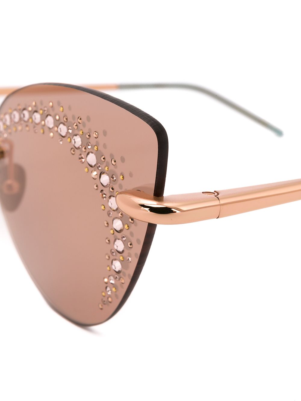 фото Pomellato eyewear декорированные солнцезащитные очки в оправе 'кошачий глаз'