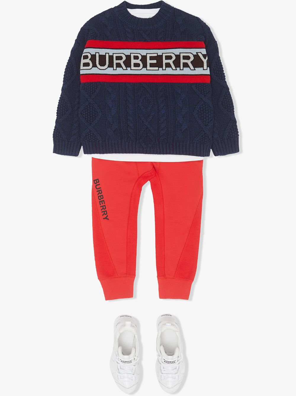 фото Burberry kids свитер фактурной вязки с логотипом