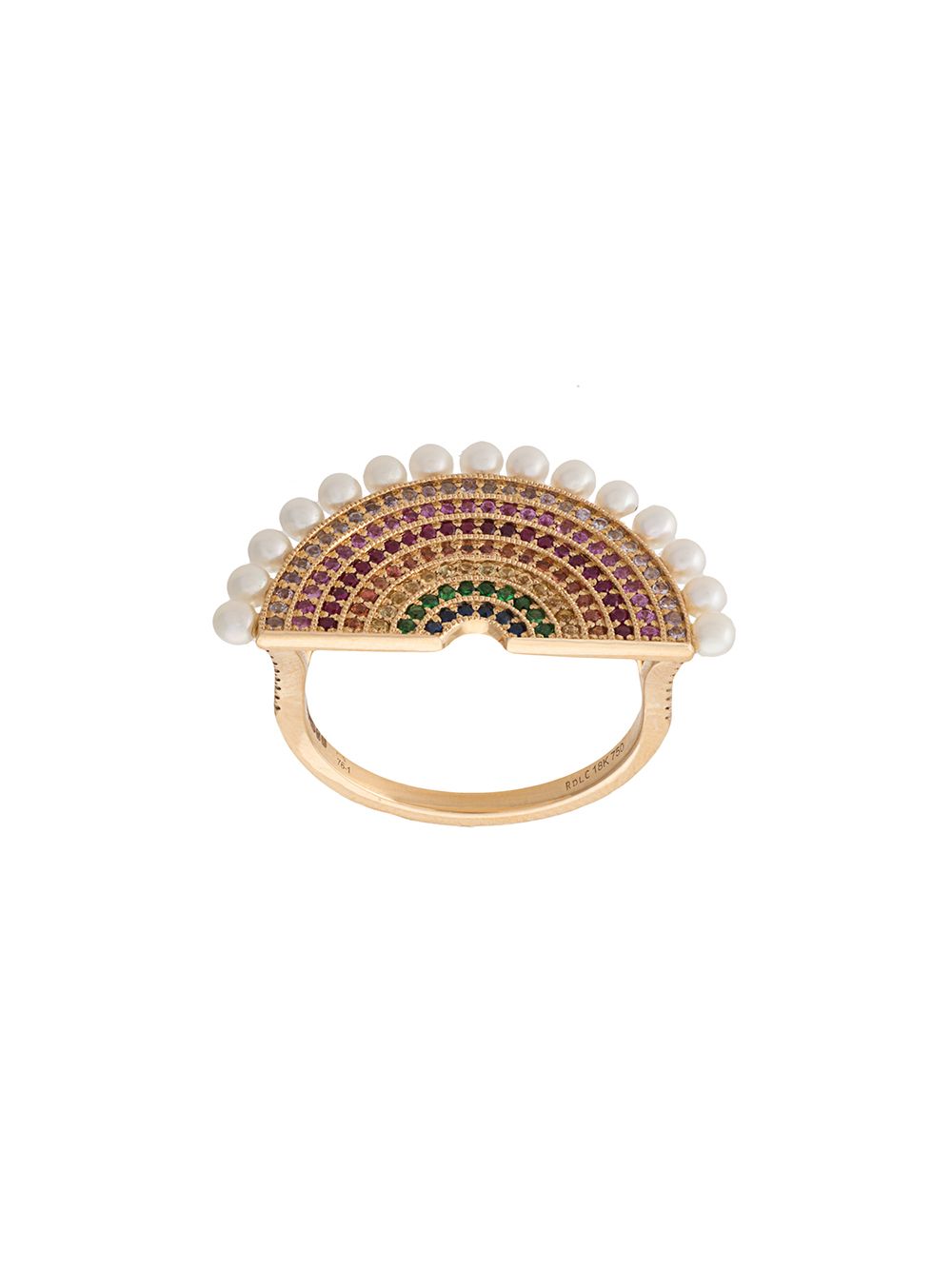 фото Rosa de la cruz кольцо с жемчугом и бриллиантами