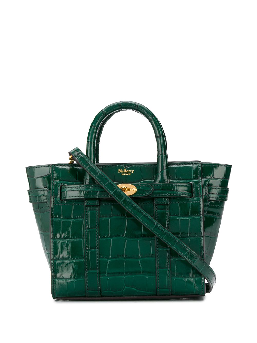 фото Mulberry сумка bayswater с тиснением под крокодила