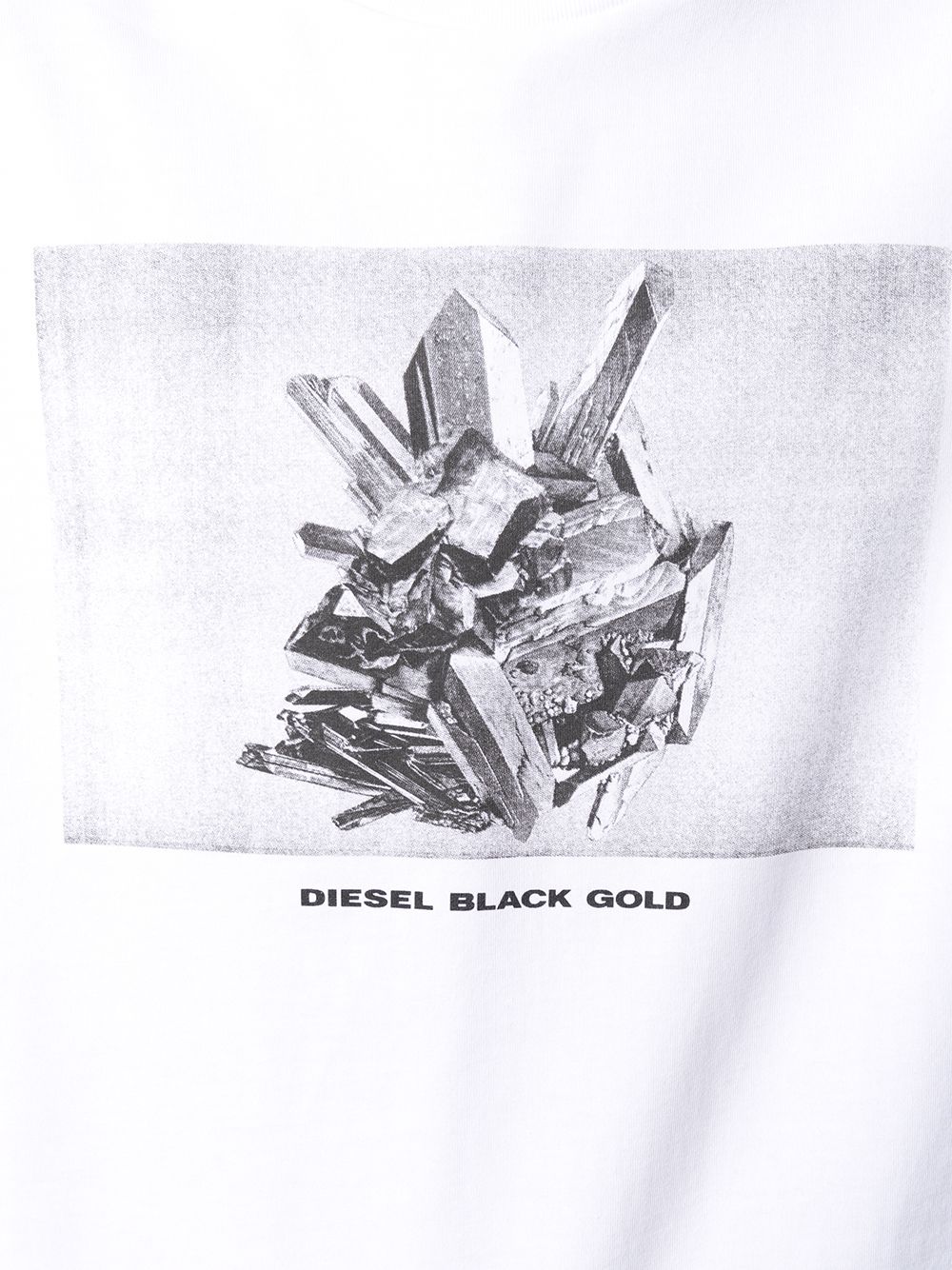 фото Diesel black gold топ с графичным принтом и круглым вырезом