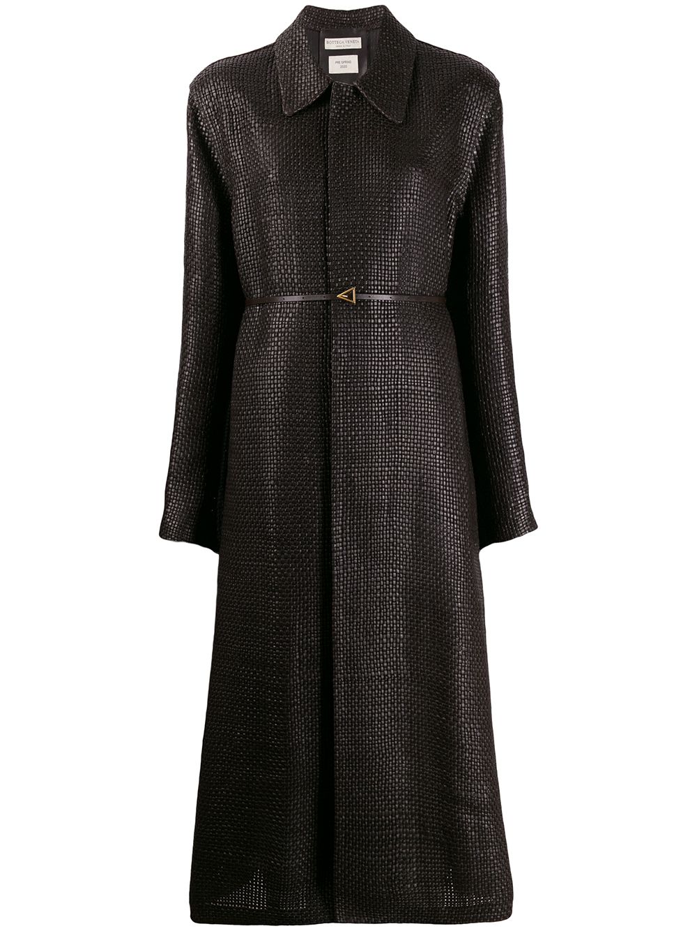 фото Bottega veneta пальто строгого кроя с плетением intrecciato
