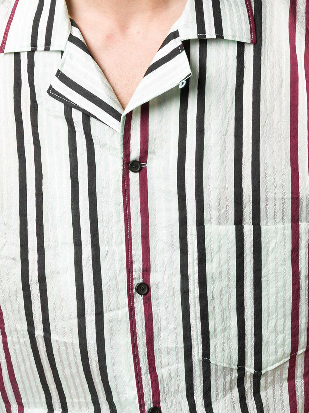 фото Acne studios полосатая рубашка с короткими рукавами