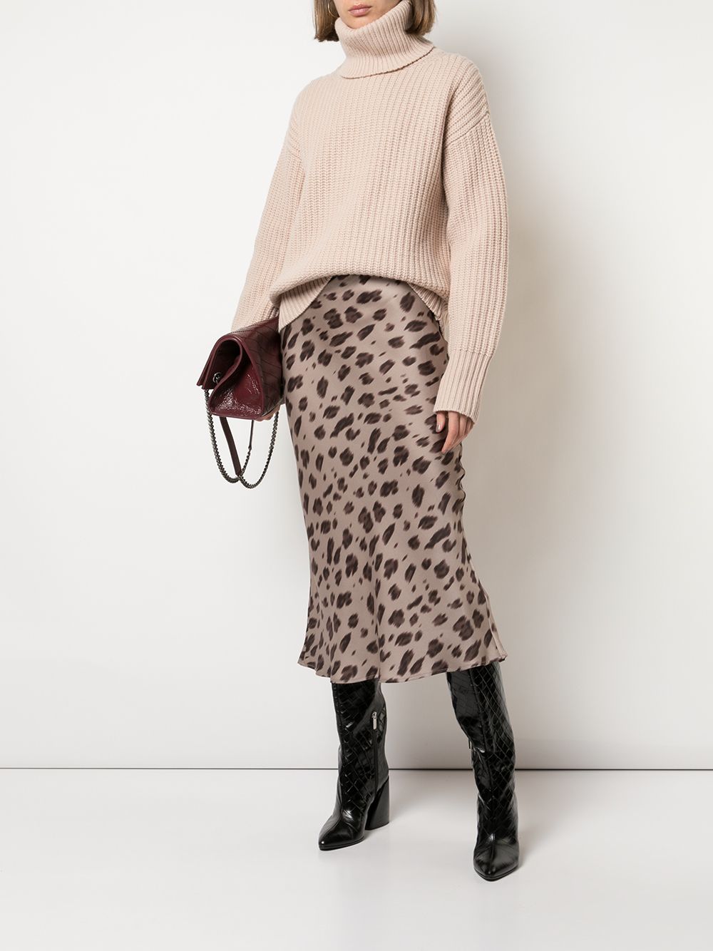 фото Anine bing юбка миди с леопардовым принтом