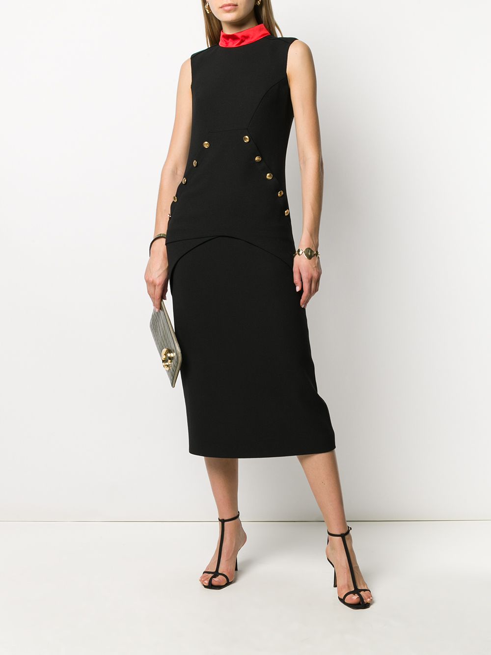 фото Givenchy приталенное платье с декоративными пуговицами