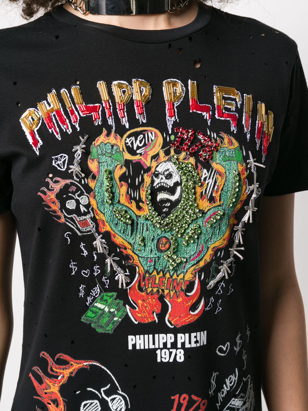 фото Philipp plein платье-футболка с графичным принтом