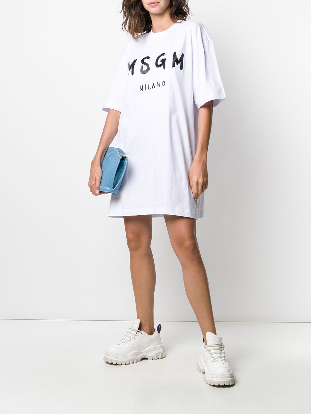 фото Msgm платье-футболка с логотипом