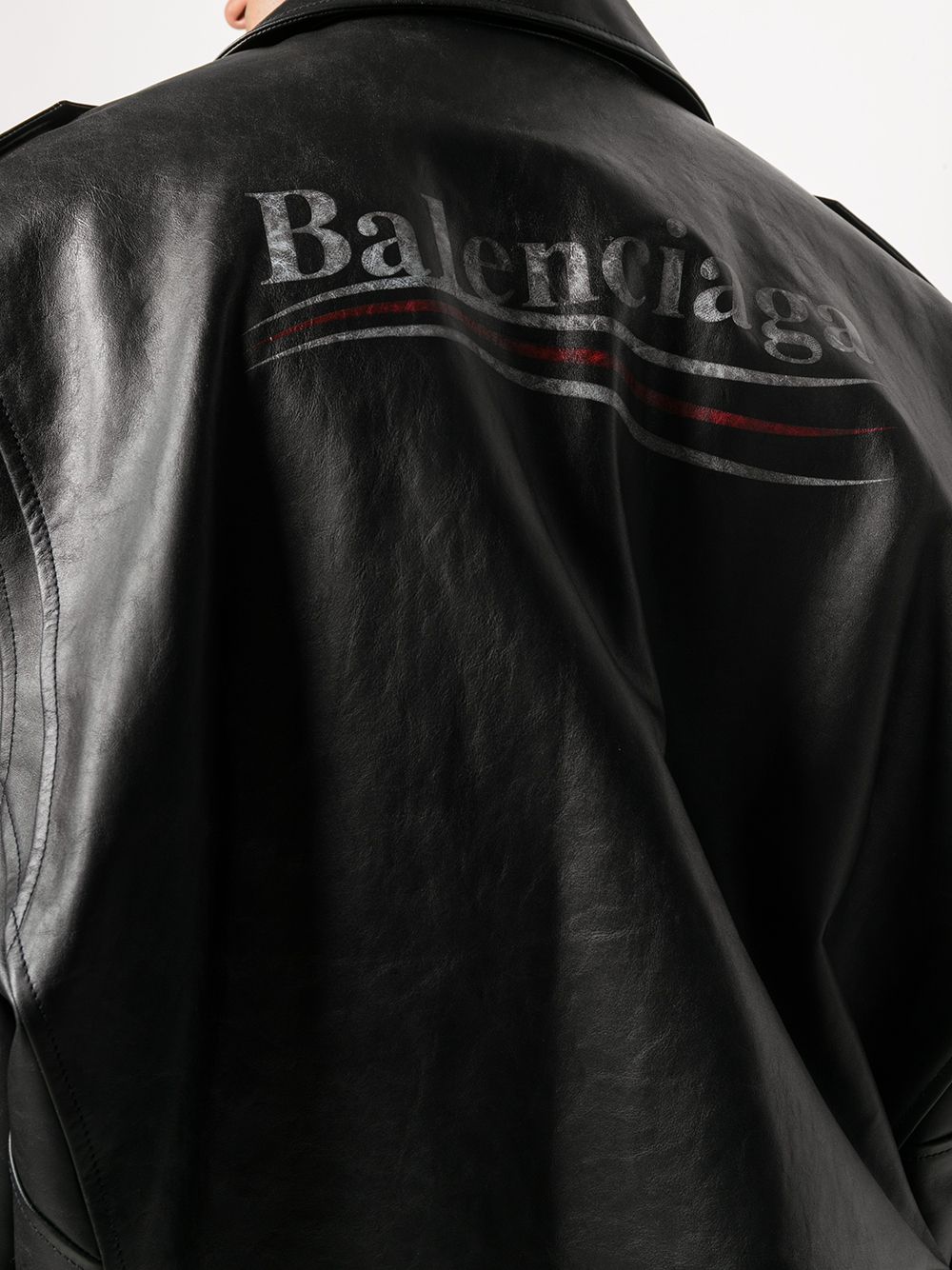 фото Balenciaga байкерская куртка с логотипом