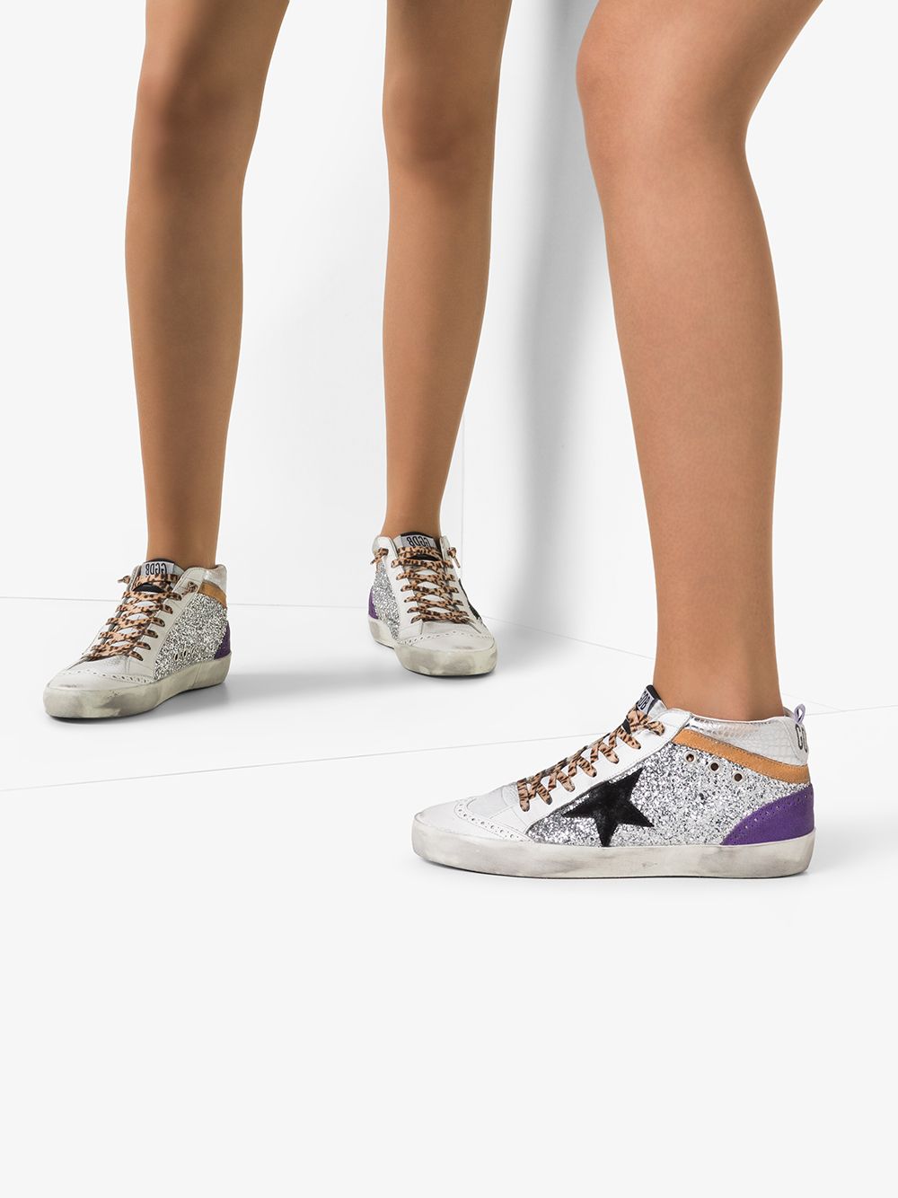 фото Golden goose высокие кеды star на шнуровке