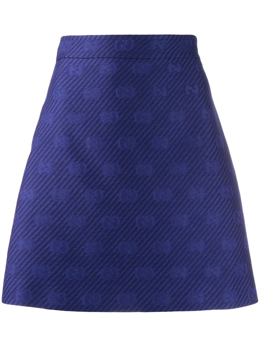 фото Gucci юбка а-силуэта в диагональную полоску с узором gg