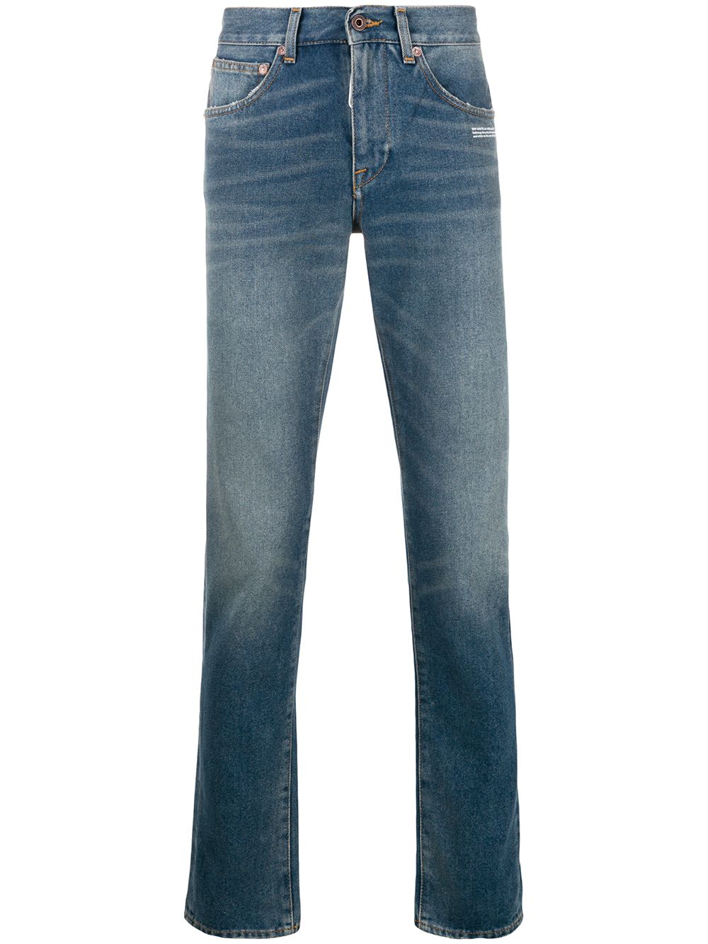 фото Off-white джинсы кроя слим с эффектом потертости
