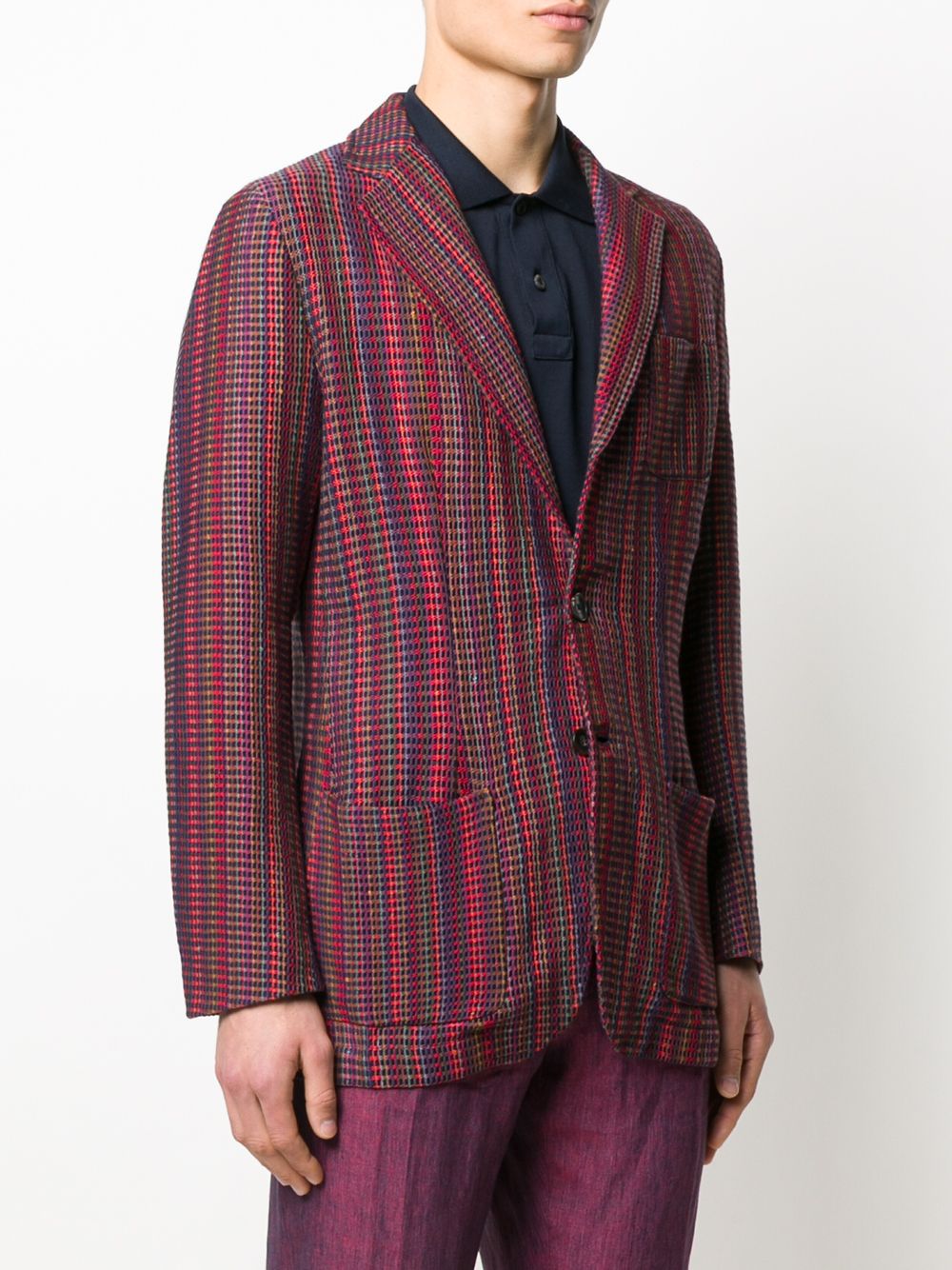 фото Etro однобортный пиджак с геометричным узором