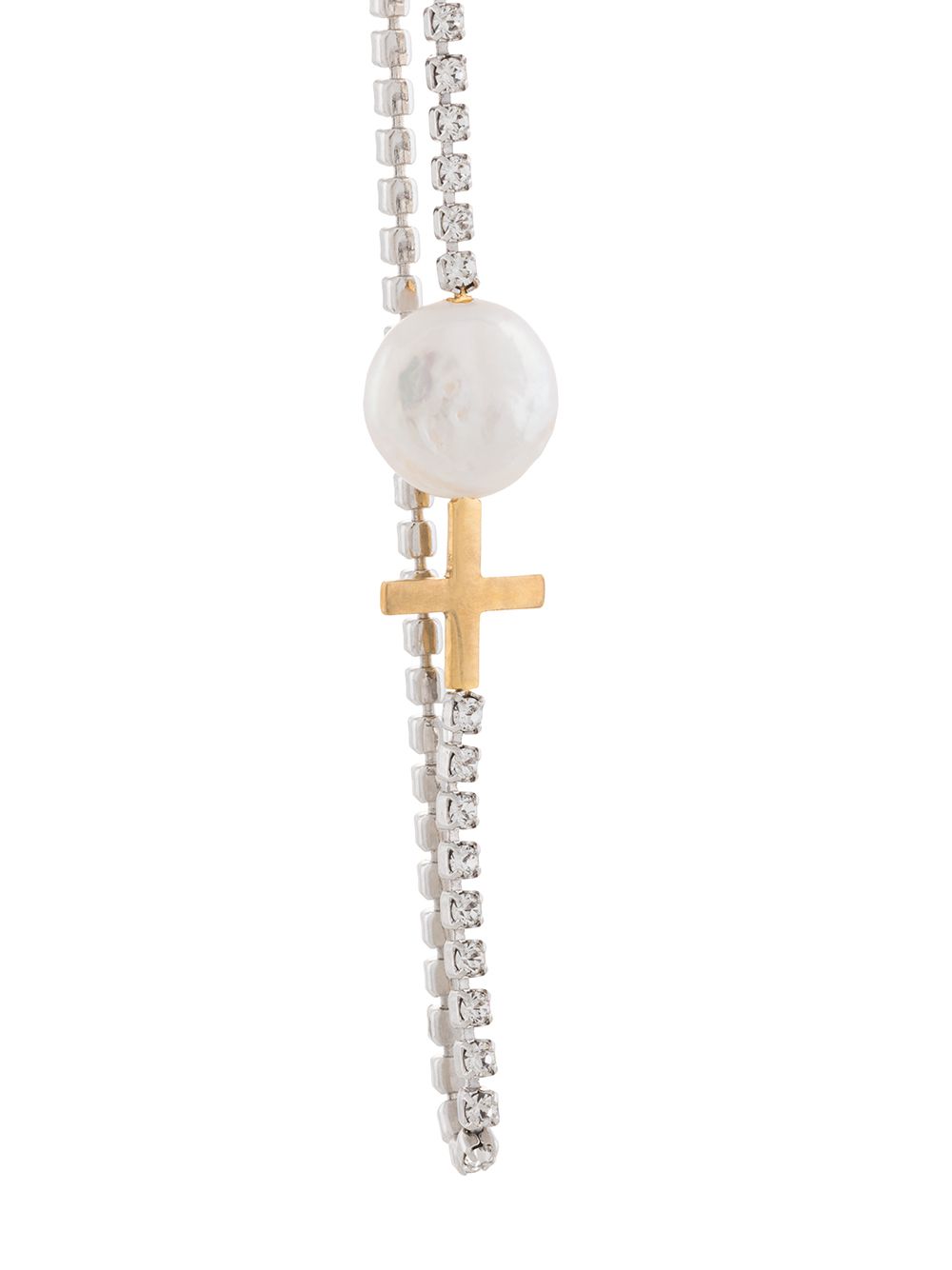 фото Le chic radical серьга cross drop pearl