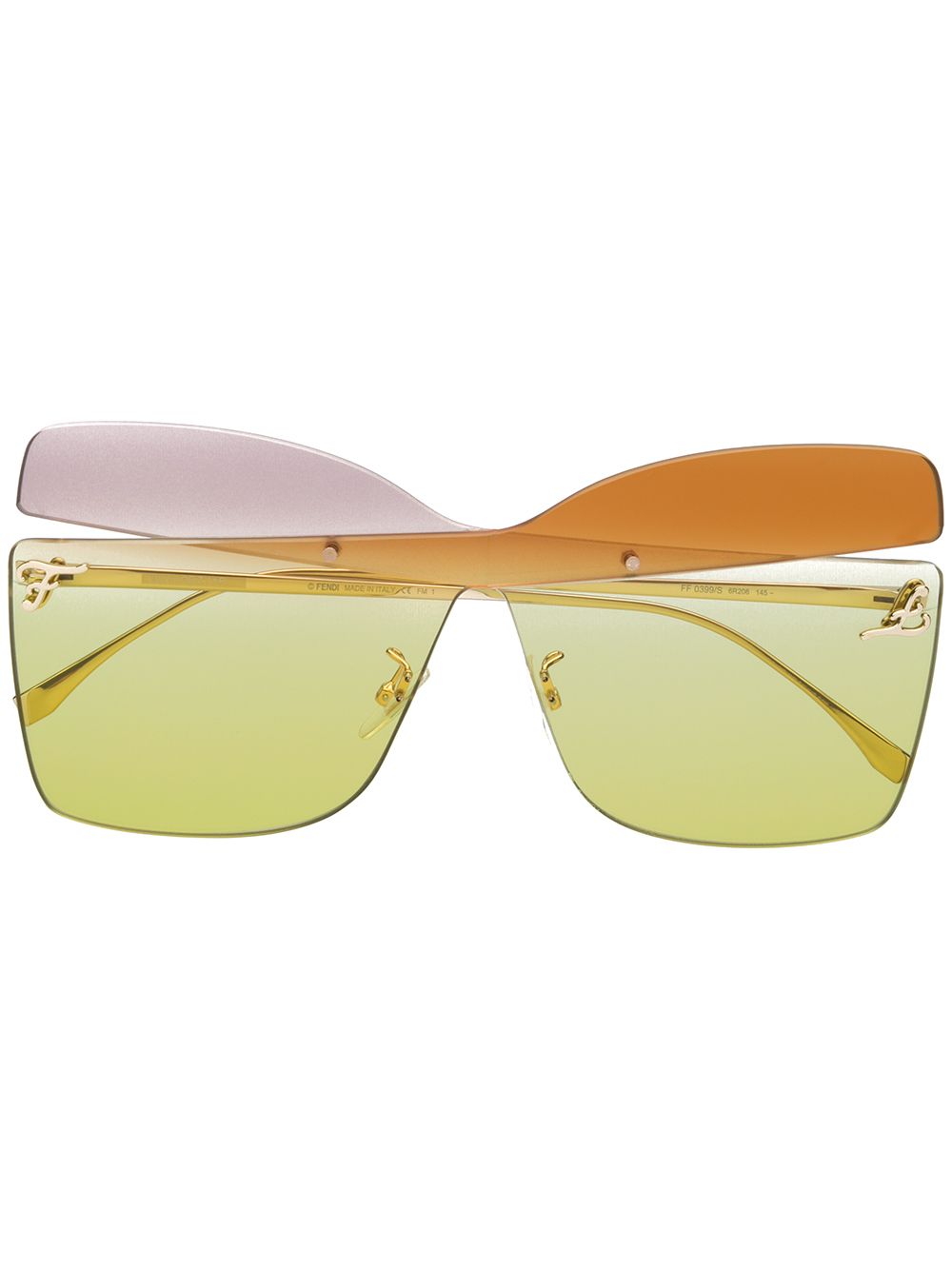 фото Fendi eyewear солнцезащитные очки kaligraphy в стиле колор-блок