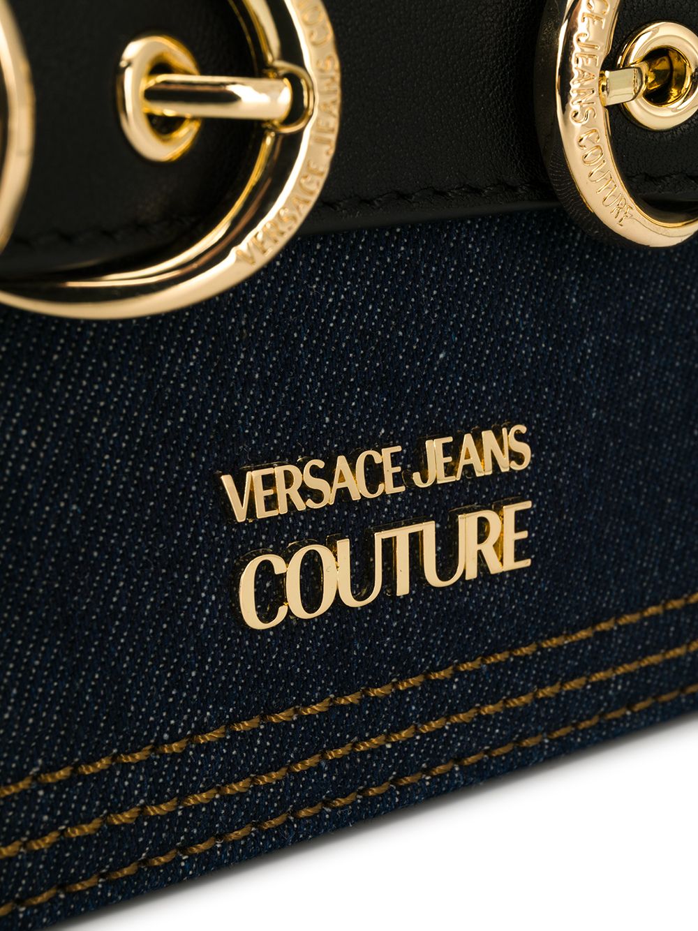 фото Versace jeans couture джинсовая сумка через плечо с двумя пряжками