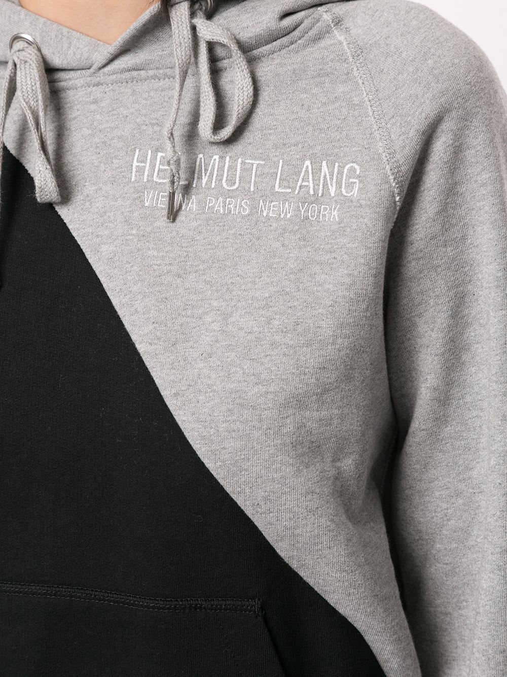 фото Helmut lang худи в стиле колор-блок с вышивкой