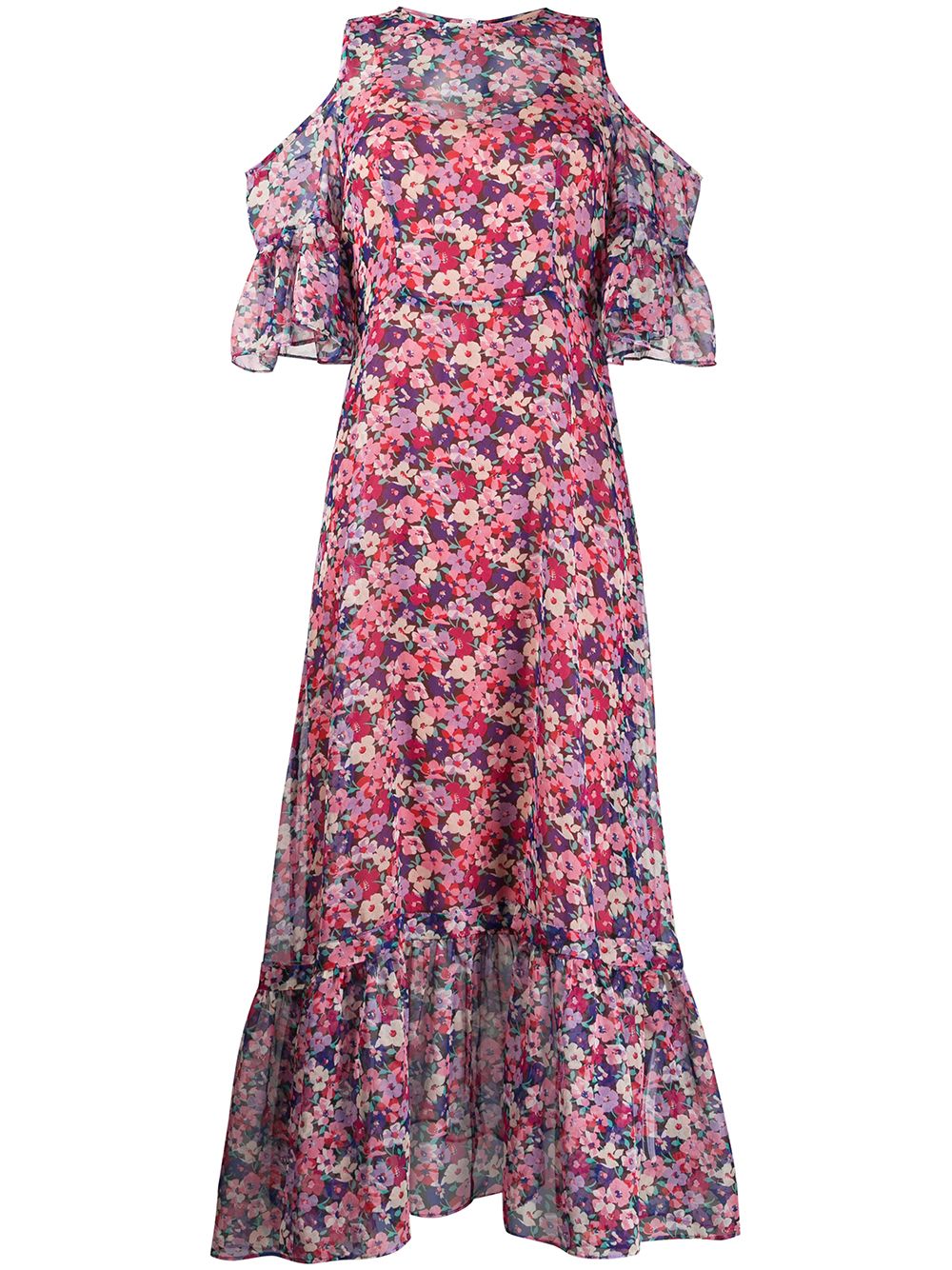 фото Twin-set шифоновое платье макси с цветочным принтом
