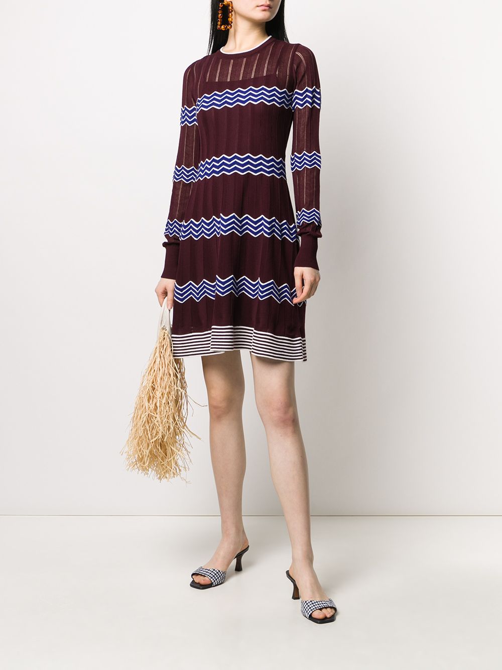 фото M missoni трикотажное платье с узором зигзаг