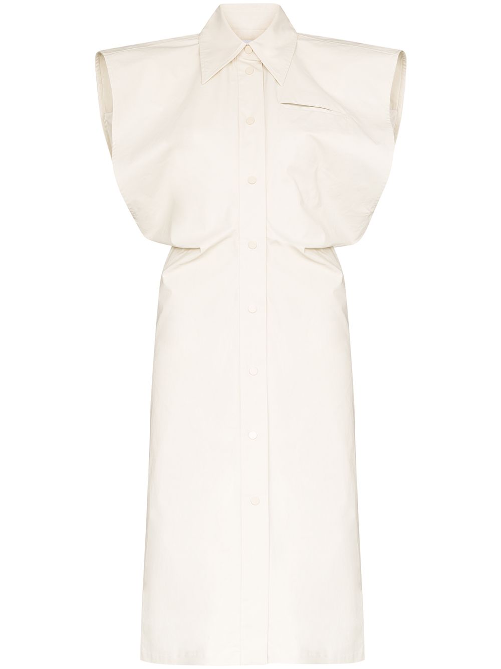 фото Bottega veneta платье-рубашка с объемными плечами