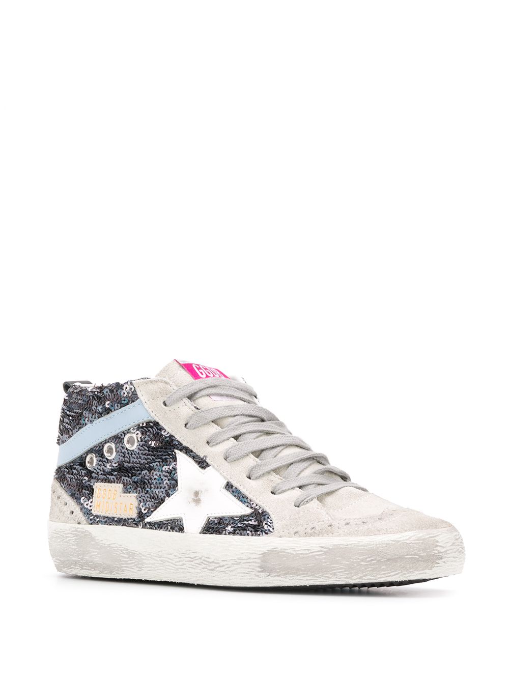 фото Golden goose высокие кеды mid star с пайетками