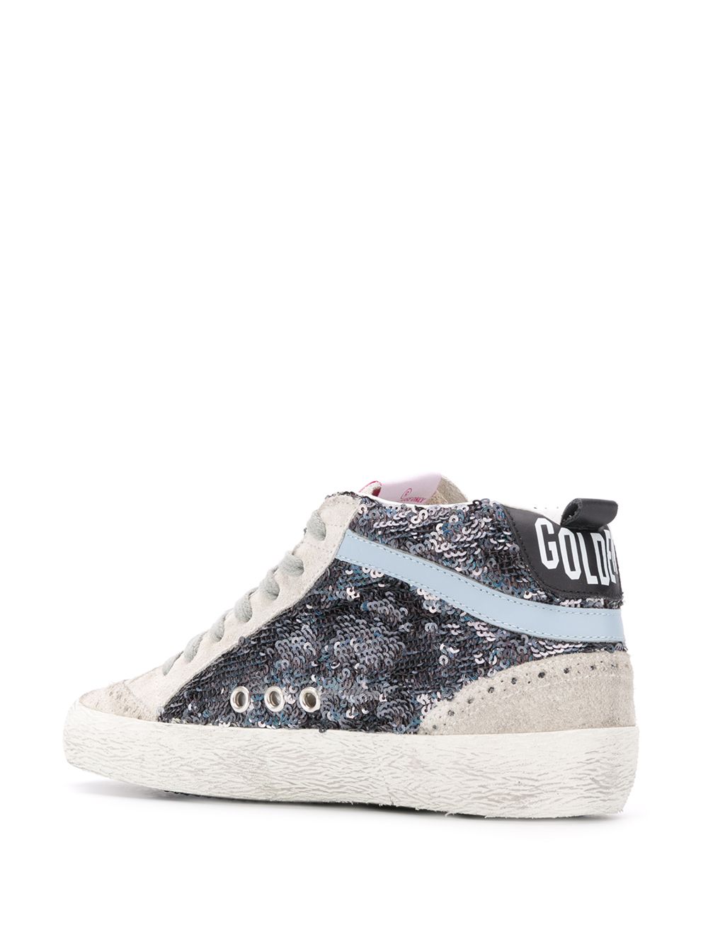 фото Golden goose высокие кеды mid star с пайетками