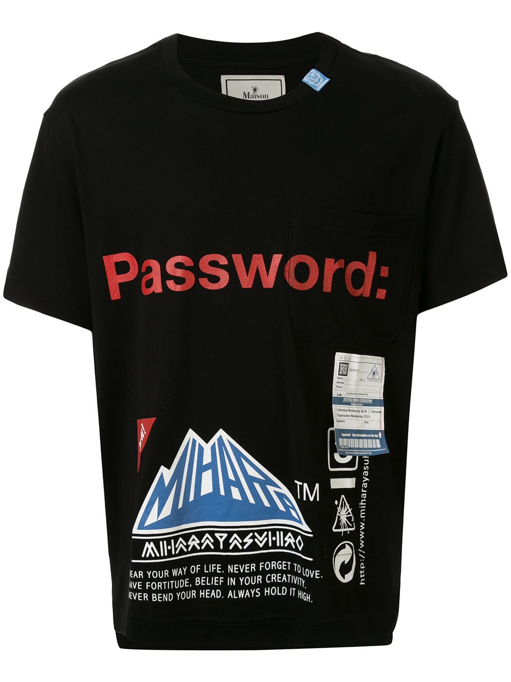 фото Maison mihara yasuhiro футболка с принтом password