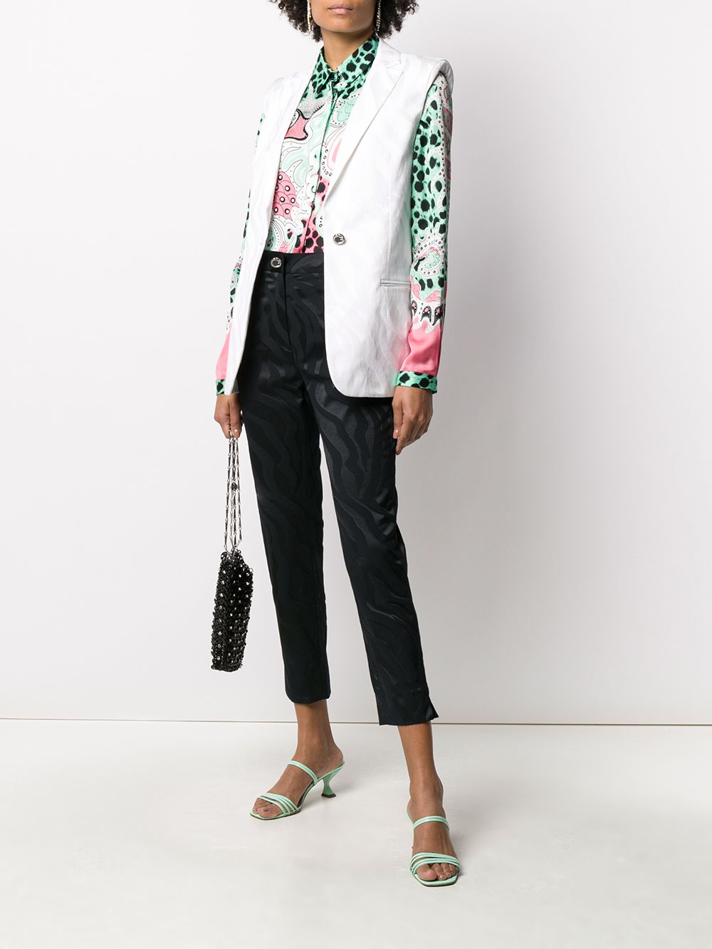 фото Just cavalli блузка в стиле колор-блок с длинными рукавами