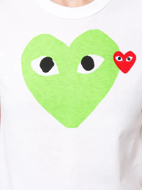 Comme Des Garçons Play Logo-Patch Printed T-Shirt Ss20 | Farfetch.com