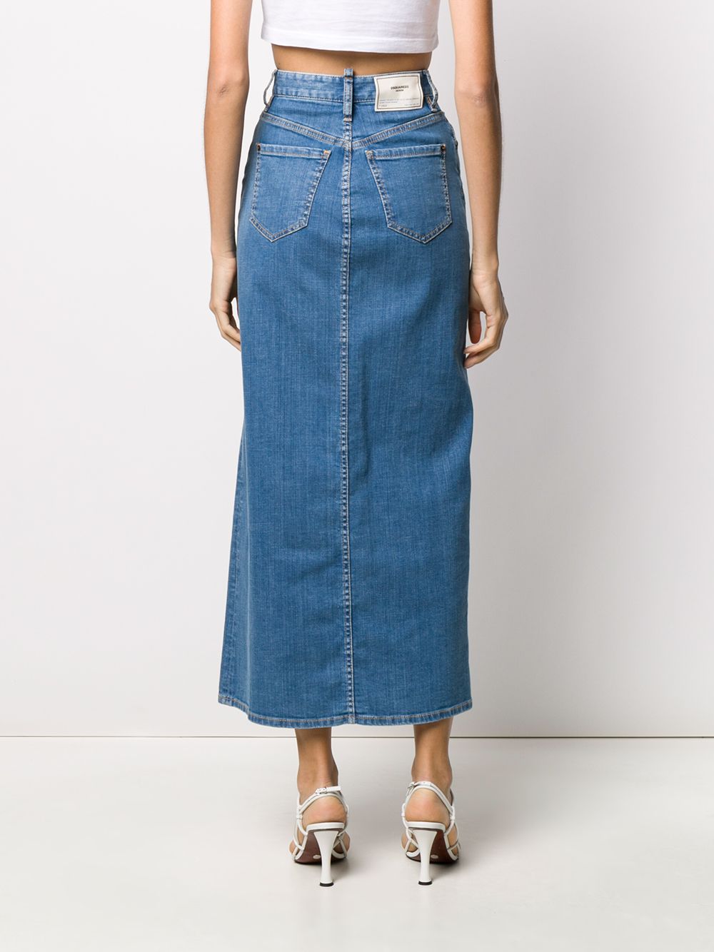 фото Dsquared2 джинсовая юбка макси с завышенной талией