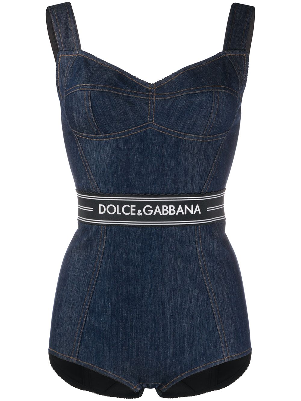 фото Dolce & gabbana джинсовое боди с логотипом