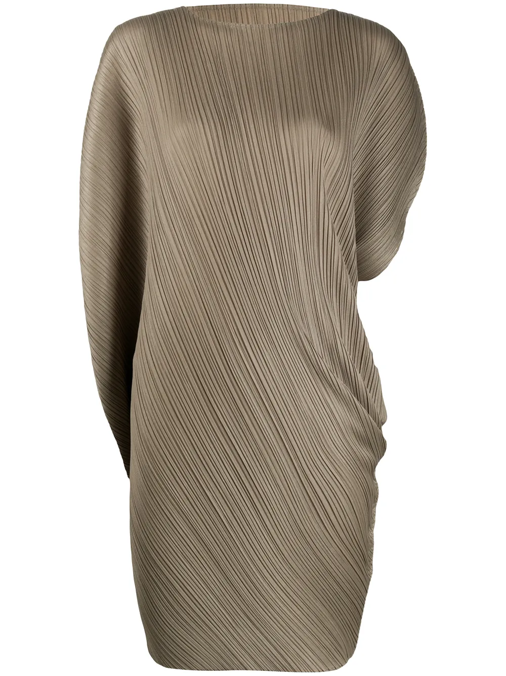 фото Pleats please issey miyake плиссированное платье с асимметричными рукавами