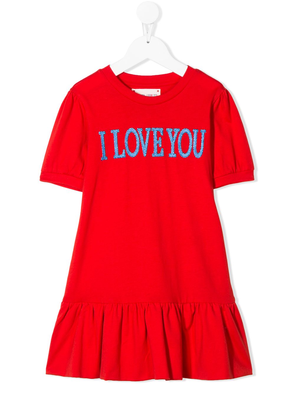 фото Alberta ferretti kids платье из джерси i love you