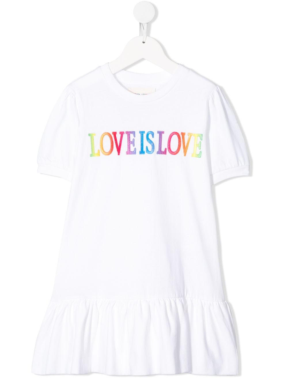 фото Alberta ferretti kids платье с вышивкой love is love