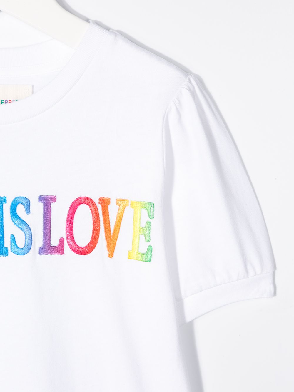 фото Alberta ferretti kids платье с вышивкой love is love