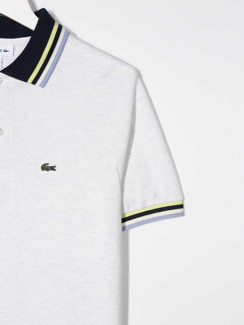 фото Lacoste kids рубашка-поло с контрастными полосками