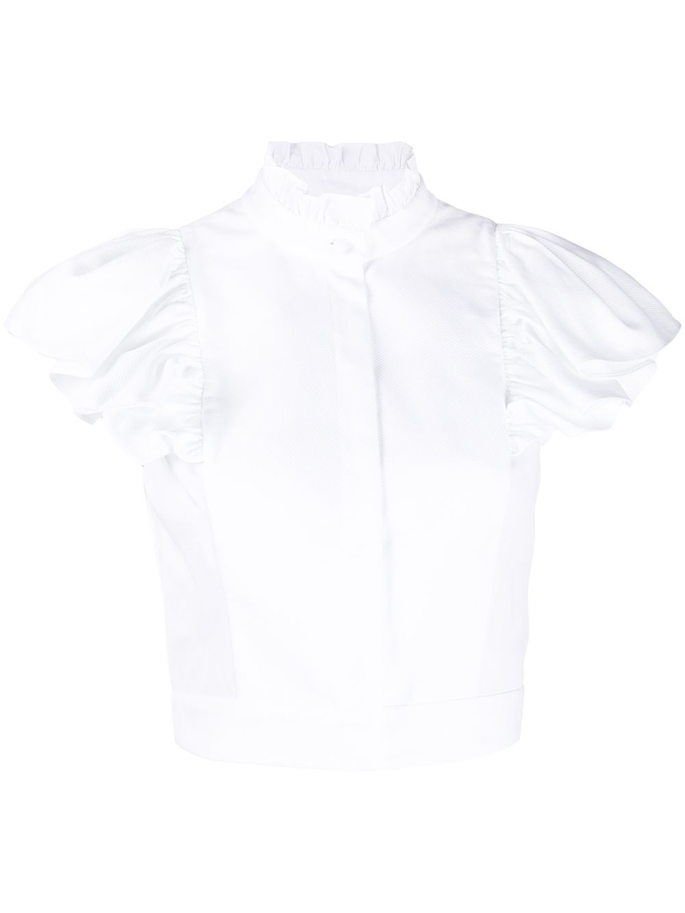 фото Alexander mcqueen укороченная блузка с оборками на рукавах