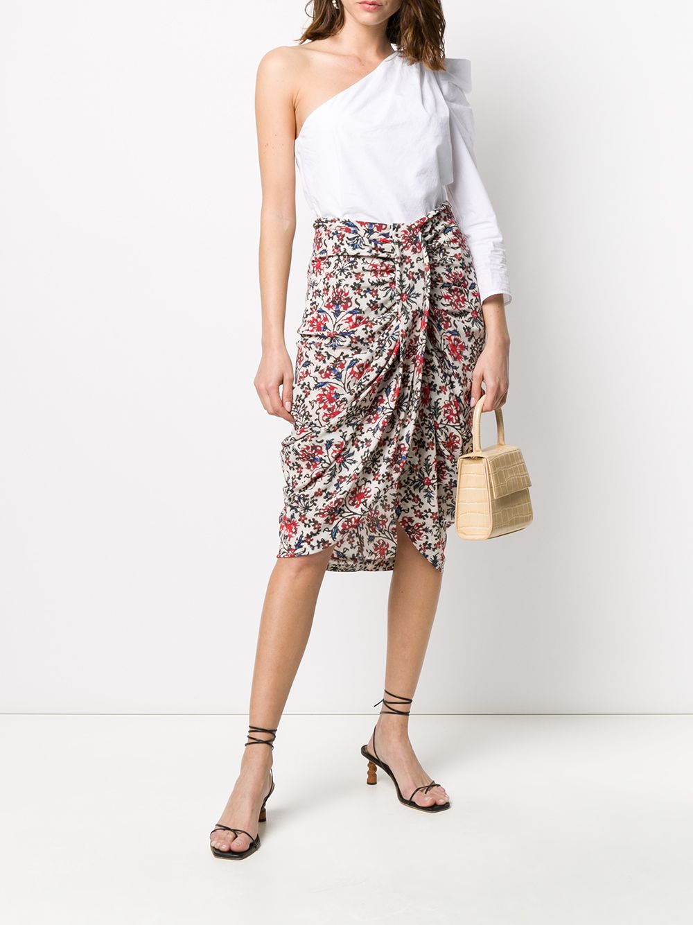 фото Isabel marant юбка с драпировкой и цветочным принтом