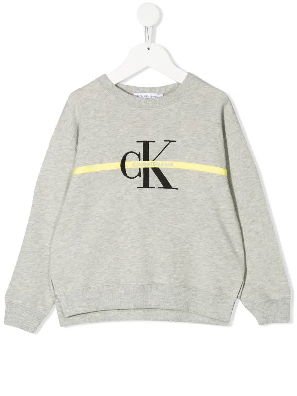 calvin klein sweatshirt with logo stripe