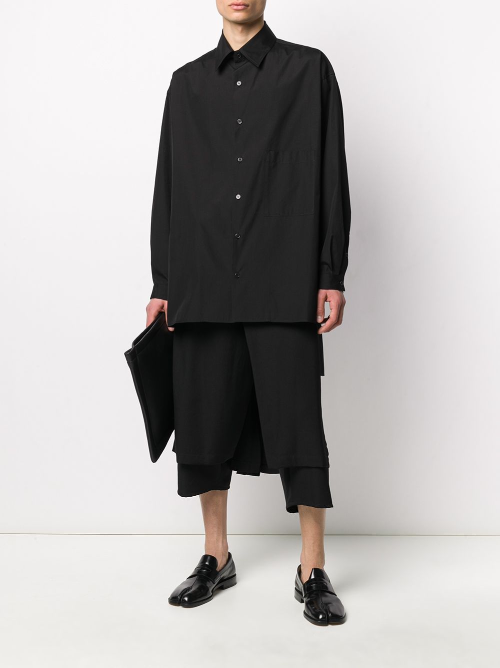 фото Yohji yamamoto укороченные брюки с запахом