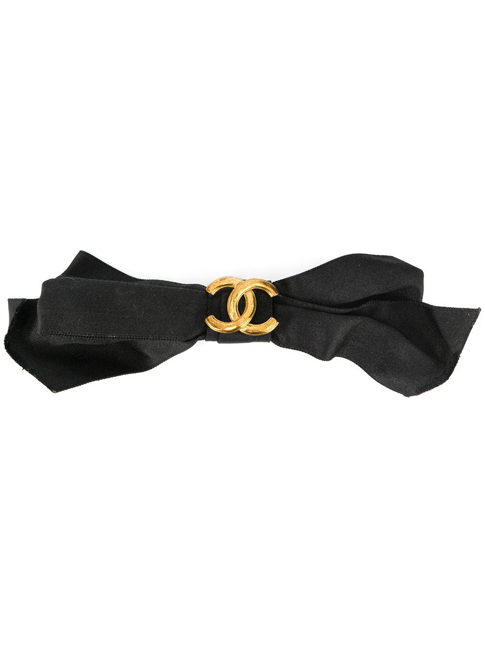 фото Chanel pre-owned заколка с бантом и логотипом cc